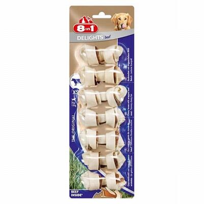 8in1 Delights Bones Biftekli Ağız Bakım Kemiği Köpek Ödülü XS 84 Gr 