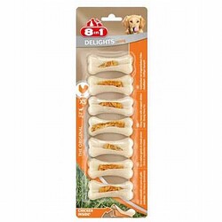8in1 - 8in1 Delights Strong Tavuklu Press Kemik Küçük Irk Köpek Ödülü XS 140 Gr 