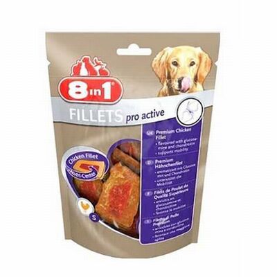 8in1 Fillets Pro Active Tavuk Fileto Köpek Ödülü Small 80 Gr