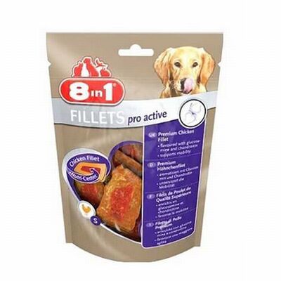 8in1 Fillets Pro Active Tavuk Fileto Köpek Ödülü Small 80 Gr 