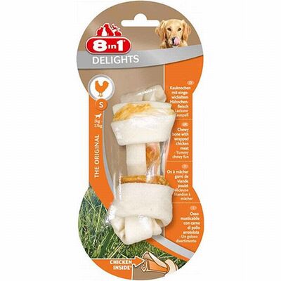 8in1 Delights Bones Düğümlü Tavuklu Ağız Bakım Kemik Köpek Ödülü Small 35 Gr 