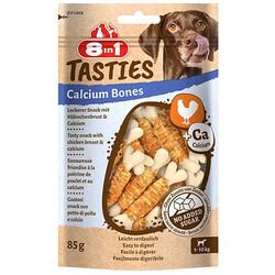 8in1 - 8in1 Tasties Calcium Bones Tavuk Sargılı Kemik Köpek Ödülü 85 Gr 
