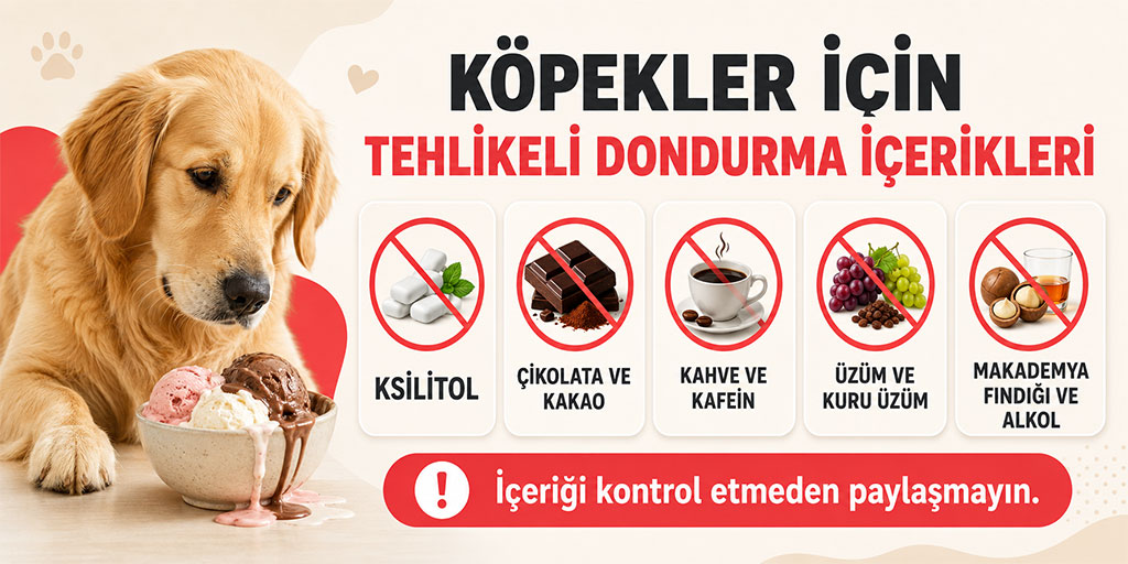 Köpekler için tehlikeli dondurma içerikleri