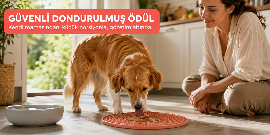 Kendi mamasından hazırlanan güvenli dondurulmuş köpek ödülü