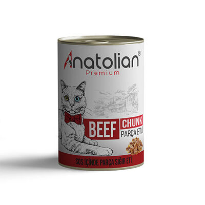 Anatolian Premium Parça Etli Sığır Etli Yetişkin Kedi Konservesi 400 Gr 
