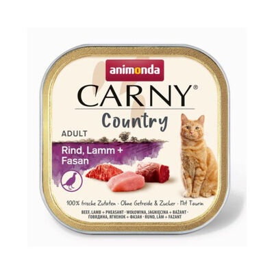 Animonda Carny Country Sığırlı Kuzulu ve Sülünlü Yetişkin Kedi Konservesi 100 Gr 