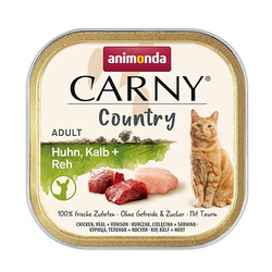 Animonda - Animonda Carny Country Tavuklu Dana Etli ve Geyik Etli Yetişkin Kedi Konservesi 100 Gr 