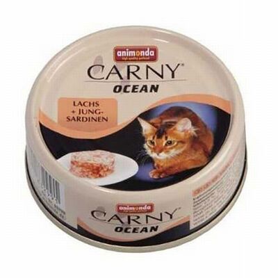 Animonda Carny Ocean Somonlu ve Sardalyalı Yetişkin Kedi Konservesi 6 Adet 80 Gr 