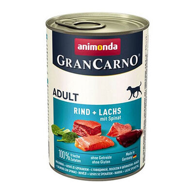 Animonda GranCarno Sığır Etli Ispanaklı ve Somonlu Yetişkin Köpek Konservesi 400 Gr 