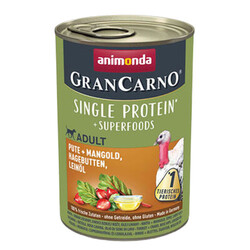 Animonda - Animonda GranCarno Hindi Etli Pazı Kuşburnu Keten Tohum Yağlı Yetişkin Köpek Konservesi 6 Adet 400 Gr 