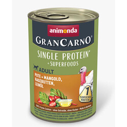 Animonda - Animonda GranCarno Hindi Etli Pazı Kuşburnu Keten Tohum Yağlı Yetişkin Köpek Konservesi 400 Gr 