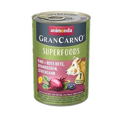 Animonda GranCarno Superfoods Sığır Etli Pancar ve Böğürtlenli Yetişkin Köpek Konservesi 400 Gr