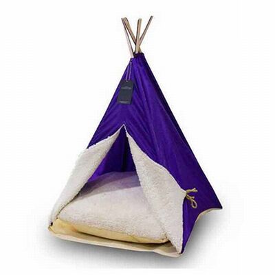 Bedspet Büyük Kedi ve Küçük Irk Köpek Çadırı Mor 60x60x80 Cm 