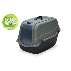 Beeztees - Beeztees Kapalı Kedi Tuvaleti Koku Filtreli Antrasit Koyu Mavi 64x44x46 Cm 