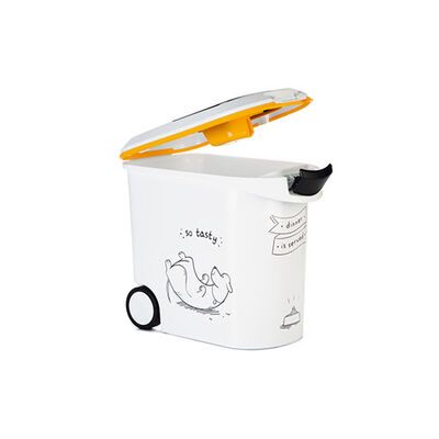 Beeztees Tekerlekli Özel Kapaklı Plastik Köpek Mama Saklama Kabı 35 Lt 