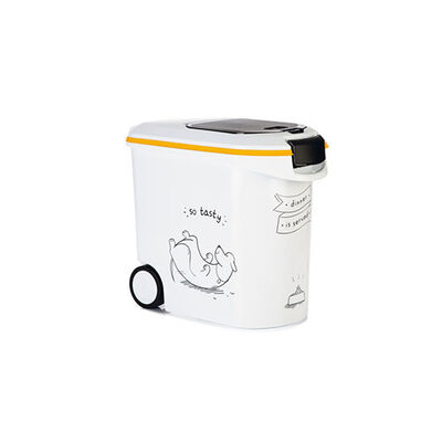 Beeztees Tekerlekli Özel Kapaklı Plastik Köpek Mama Saklama Kabı 35 Lt 