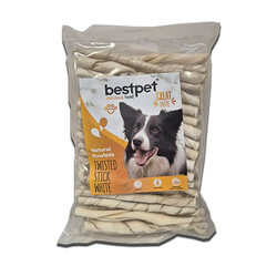 Bestpet - BestPet Burgu Beyaz Kemik Çubuk Köpek Ödülü 350 Gr 