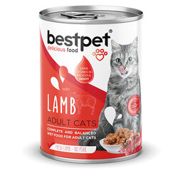 Bestpet - BestPet Parça Etli Kuzu Etli Yetişkin Kedi Konservesi 400 Gr 