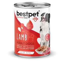 Bestpet - BestPet Parça Etli Kuzu Etli Yetişkin Köpek Konservesi 12 Adet 400 Gr 
