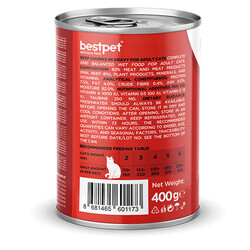 BestPet Parça Etli Sığrlı Etli Yetişkin Kedi Konservesi 400 Gr - Thumbnail