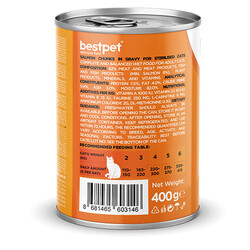 BestPet Parça Etli Somon Balıklı Yetişkin Kedi Konservesi 12 Adet 400 Gr - Thumbnail