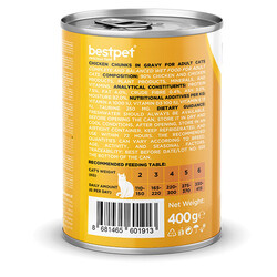 BestPet Parça Etli Tavuk Etli Yetişkin Kedi Konservesi 6 Adet 400 Gr - Thumbnail