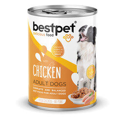 Bestpet - BestPet Parça Etli Tavuk Etli Yetişkin Köpek Konservesi 24 Adet 400 Gr 