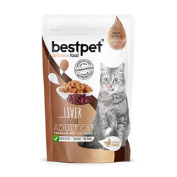 Bestpet - Bestpet Pouch Ciğerli Jelly Tahılsız Yetişkin Kedi Konservesi 85 Gr 