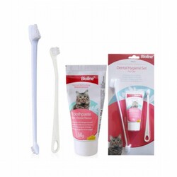 Bioline - Bioline Peynir Aromalı Kedi Ağız Bakım Seti 