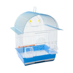 Birdlife - Birdlife Çift Kapılı Kuş Kafesi Mavi 34,5x28x46 Cm 