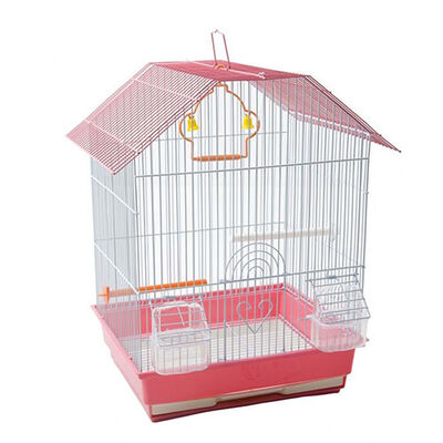 Birdlife Çift Kapılı Kuş Kafesi Pembe 34,5x28x46 Cm 