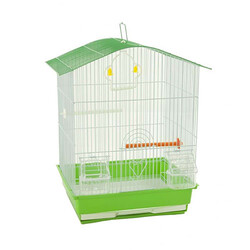 Birdlife - Birdlife Çift Kapılı Kuş Kafesi Yeşil 34,5x28x46 Cm 
