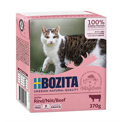 Bozita - Bozita Chunks Sauce Natural Soslu Parça Biftekli Tahılsız Yetişkin Kedi Konservesi 370 Gr 