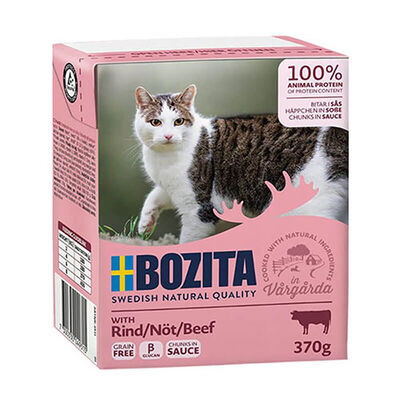 Bozita Chunks Sauce Natural Soslu Parça Biftekli Tahılsız Yetişkin Kedi Konservesi 370 Gr 