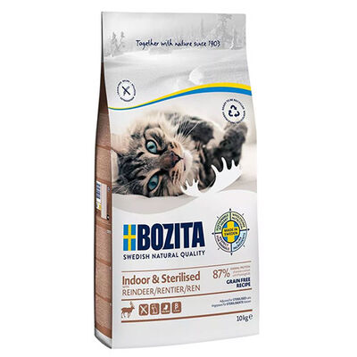 Bozita İndoor Sterilised Geyik Etli Tahılsız Kısırlaştırılmış Kedi Maması 10 Kg 