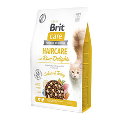 Brit Care - Brit Care Cat Haircare Raw Delights Somonlu ve Hindili Tahılsız Yetişkin Kedi Maması 2 Kg
