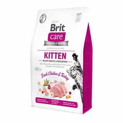 Brit Care Hypoallergenic Tavuklu ve Hindili Tahılsız Yavru Kedi Maması 2 Kg 