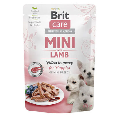 Brit Care Mini Puppy Kuzu Etli Soslu Fileto Küçük Irk Yavru Köpek Konservesi 85 Gr 