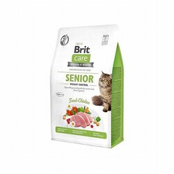 Brit Care - Brit Care Senior Weight Control Hypoallergenic Kilo Kontrolü İçin Tavuklu Tahılsız Yaşlı Kedi Maması 2 Kg 