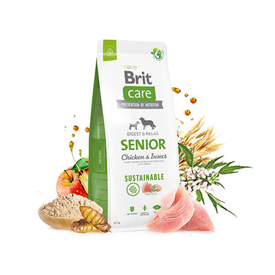 Brit Care Sustainable Senior Chicken & Insect Tavuklu ve Larva Proteinli Yaşlı Köpek Maması 12 Kg