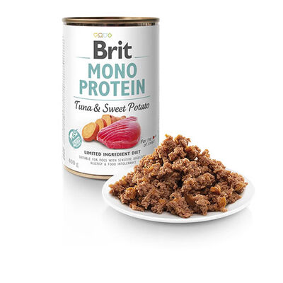 Brit Mono Protein Ton Balıklı ve Tatlı Patatesli Hassas Yetişkin Köpek Konservesi 400 Gr 