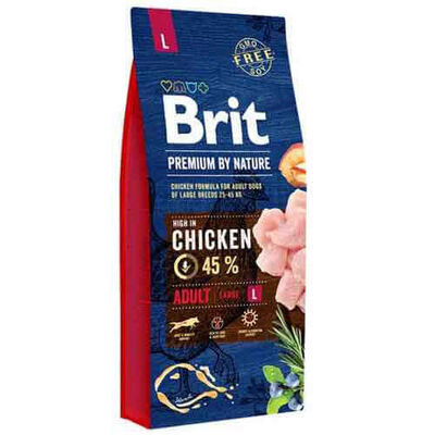 Brit Premium By Nature Adult L Büyük Irk Tavuklu Yetişkin Köpek Maması