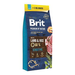 Brit Care - Brit Premium By Nature Adult Sensitive Lamb Kuzulu Yetişkin Köpek Maması 15+3 Kg 
