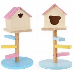 Eurogold - EuroGold Merdivenli Ahşap Hamster Evi No 521 Pembe 