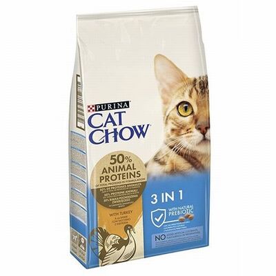 Cat Chow 3 İn 1 Feline Hindili Yetişkin Kedi Maması 15 Kg 