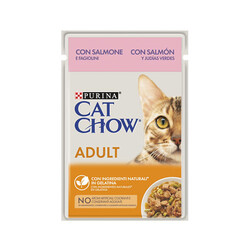 Cat Chow - Cat Chow Pouch Somonlu Yetişkin Kedi Konservesi 12 Adet 85 Gr 