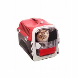 Catit - Catit Cabrio Kedi ve Küçük Irk Köpek Taşıma Kabı Kırmızı Gri 