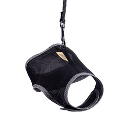 Cattie Havalı Dokuma Kedi Göğüs ve Gezdirme Tasması Large Siyah 1,5x-30-40 Cm - Thumbnail