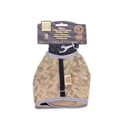 Cattie - Cattie Havalı Dokuma Kedi Göğüs ve Gezdirme Tasması Small Kamuflaj 1x20-30 Cm 