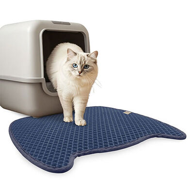 Cattie Lacivert Kum Toplayıcı Fonksiyonel Kedi Tuvalet Paspası 50 x 50 cm 